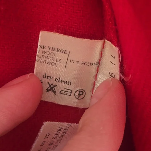 1980s Chester Weinberg Red Wool Blazer Sz L - Picture 7 of 11